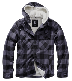 Brandit Lumberjacket Jacke mit Kapuze, schwarz-grau