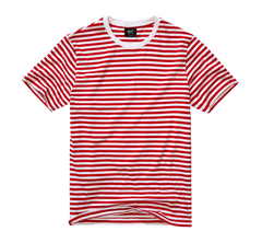 Brandit Herren-Matrosen-Streifen-T-Shirt, rot-weiß