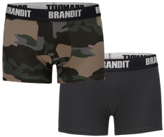 Brandit men's boxers set of 2, darkcamo-black