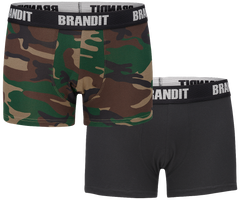 Brandit men's boxers set of 2, woodland-black