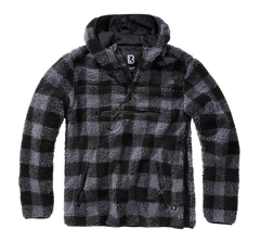 Brandit Teddyfleece Worker Fleecepullover, schwarz/grau