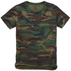 Brandit Kinder-T-Shirt mit kurzen Ärmeln, Woodland