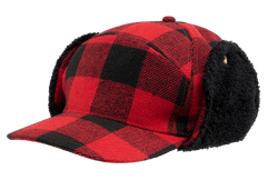Brandit Lumberjack Wintermütze, rot und schwarz