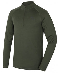 HUSKY Merow Zip Herren-Thermo-Shirt mit Reißverschluss M, grün