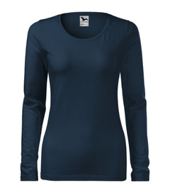 Malfini Slim Damen Langarm-T-Shirt, dunkelblau