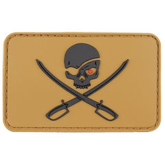 MFH 3D-Klettabzeichen Totenkopf mit Schwertern, coyote tan