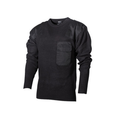 MFH BW Pullover mit Brusttasche, schwarz