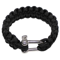 MFH Paracord Bracelet, Black with Metal Clasp