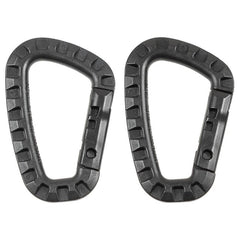 MFH Kunststoffkarabiner schwarz D 7 mm x 8,5 cm 2 Stück
