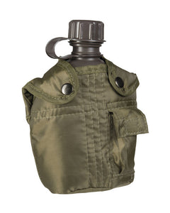 Mil-Tec Field Bottle US Import 1L with Cover, Olive