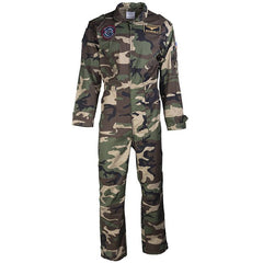 Mil-Tec Flight otroški pajac z našitki overall, Woodland