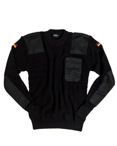 Mil-Tec BW Wool Sweater with Pocket, Black