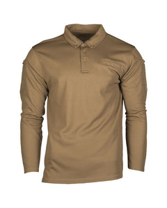 Mil-Tec Tactical Quick Dry Poloshirt 1/1 arm dark coyote