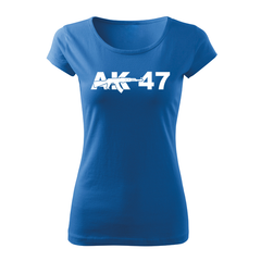 DRAGOWA Damen-Kurzarm-T-Shirt AK-47 150 g/m², blau