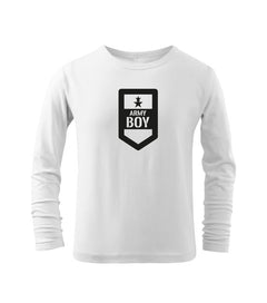 DRAGOWA kids' long-sleeve t-shirt army boy, white