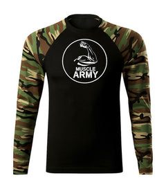 DRAGOWA Fit-T Langarmshirt muscle army biceps 160 g/m², woodland
