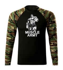 DRAGOWA Fit-T Langarmshirt muscle army man 160 g/m², woodland