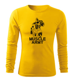 DRAGOWA Fit-T Langarmshirt muscle army man 160 g/m², gelb