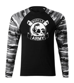 DRAGOWA Fit-T Langarmshirt muscle army original 160 g/m², metro