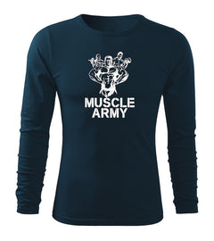 DRAGOWA Fit-T Langarmshirt muscle army team 160 g/m², dunkelblau