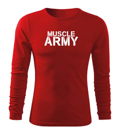 DRAGOWA Fit-T Langarm-T-Shirt muscle army 160 g/m², rot