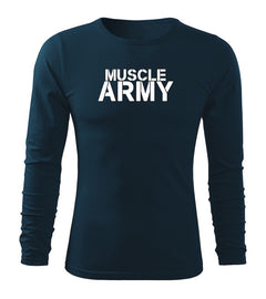 DRAGOWA Fit-T Langarmshirt muscle army 160 g/m², dunkelblau