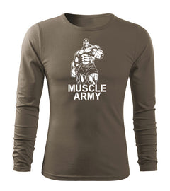DRAGOWA Fit-T Langarmshirt muscle army man 160 g/m², oliv
