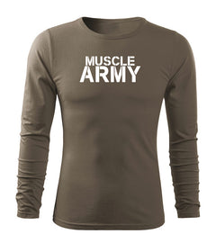 DRAGOWA Fit-T Langarm-T-Shirt muscle army 160 g/m², oliv