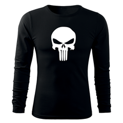 DRAGOWA Fit-T Langarmshirt Punisher 160 g/m², schwarz