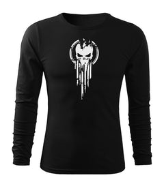 DRAGOWA Fit-T Langarmshirt skull 160 g/m², schwarz