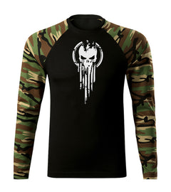 DRAGOWA Fit-T Langarmshirt skull 160 g/m², woodland