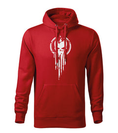 DRAGOWA Herren-Kapuzenpullover skull 320 g/m², rot