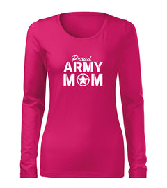 DRAGOWA Slim women's army mom long-sleeve t-shirt 160 g/m², pink