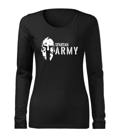 DRAGOWA Slim Damen-Langarmshirt Spartan army 160 g/m², schwarz