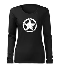 DRAGOWA Slim Damen-Langarmshirt star 160 g/m², schwarz