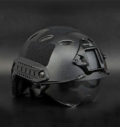 DRAGOWA Tactical Fast PJ taktischer Helm mit Brille Bolt, schwarz (ohne Zertifizierung)