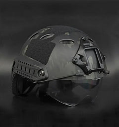 DRAGOWA Tactical Fast PJ taktischer Helm mit Brille Bolt, CP black (ohne Zertifizierung)