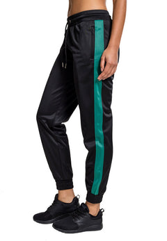 Urban Classics Cuff Track Damen-Jogginghose, schwarz-grün