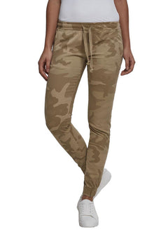 Urban Classics women's jogging trousers, Sand camo