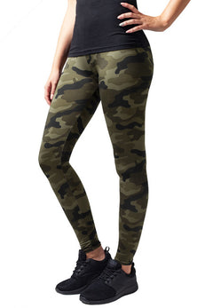 Urban Classics women's leggings, Wood camo