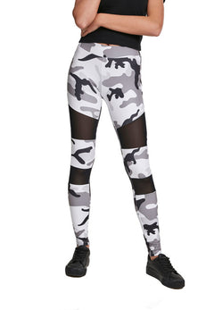 Urban Classics Tech Mesh Damen-Leggings, Snowcamo