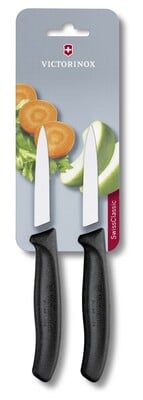 Victorinox Swiss Classic 2-teiliges Messerset mit glatter Klinge, schwarz