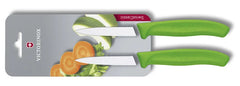 Victorinox Swiss Classic 2-teiliges Messerset mit glatter Klinge, grün