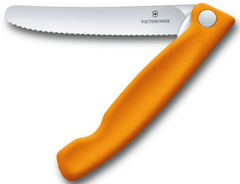 Victorinox Swiss Classic Klappmesser für Obst und Gemüse gezackte Klinge, Orange