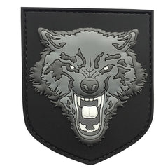 WARAGOD 3D Wolf PVC Applikation, grau