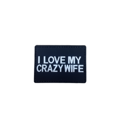 WARAGOD I love my crazy wife PVC Applikation schwarz weiss