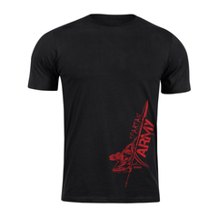 DRAGOWA majica s kratkimi rokavi spartan army RedMyles 160 g/m², črna