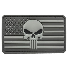 WARAGOD Punisher 3D klettabzeichen grey 8.5x5cm