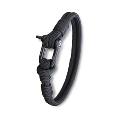 WARAGOD Faila Paracord-Armband mit Metallschließe, schwarz
