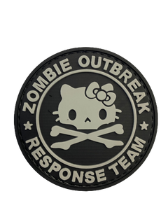 WARAGOD Zombie Outbreak Kitty PVC Applikation, schwarz grau